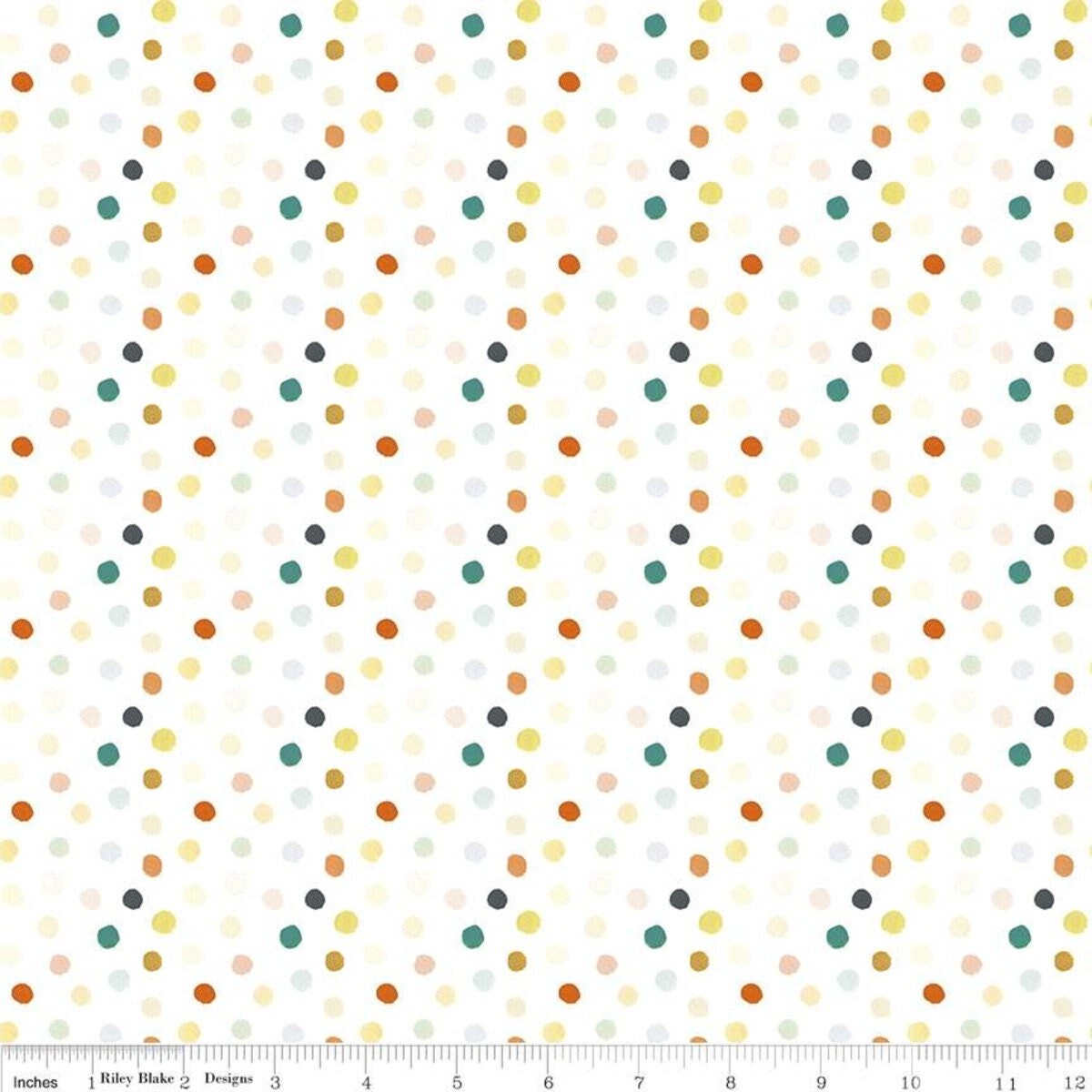 The Littlest Family’s Big Day Dots Multi - LAMINATED Cotton Fabric - Riley Blake