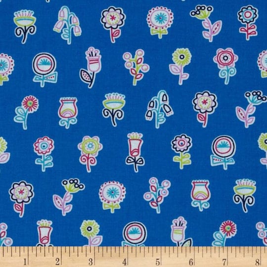 Flowerpop Lake - Wide Width - LAMINATED Cotton Fabric - Free Spirit