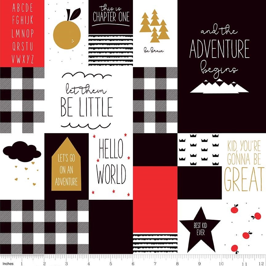 Let them be Little Black - LAMINATED Cotton Fabric - Riley Blake