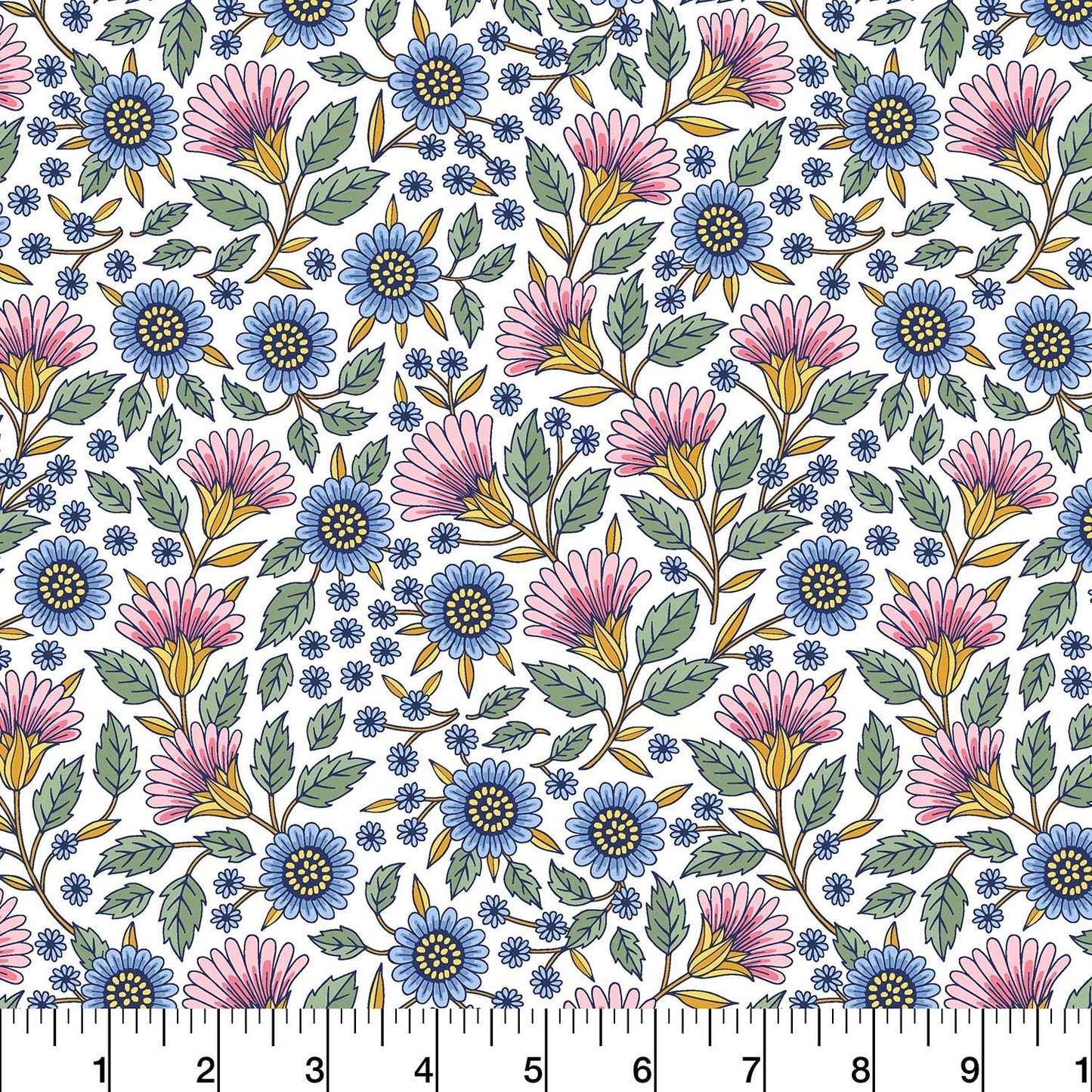 Delphine Garden - Wide Width - LAMINATED Cotton Fabric - Robert Kaufman