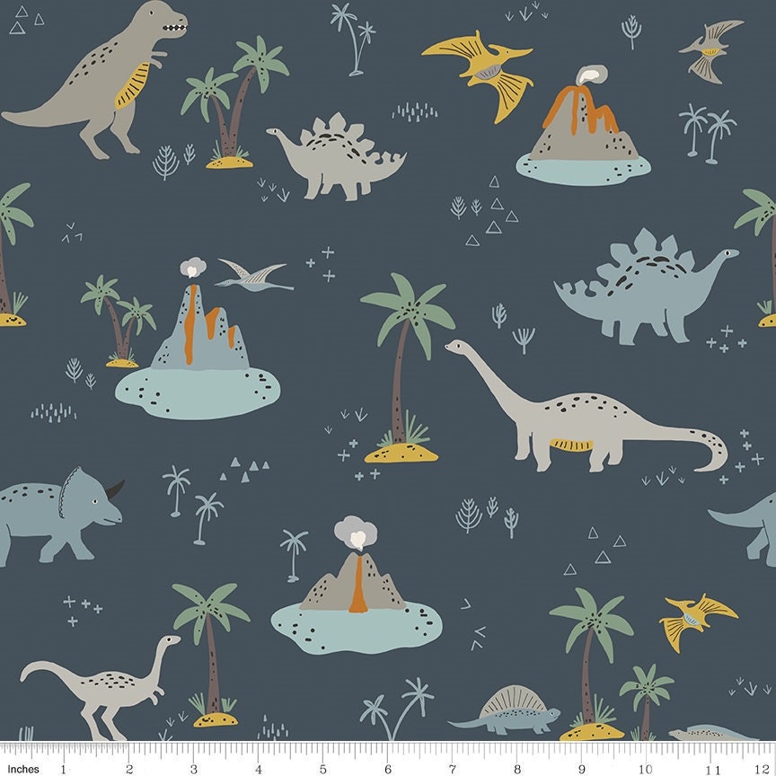 Fossil Rim 2 Main Navy - LAMINATED Cotton Fabric - Riley Blake