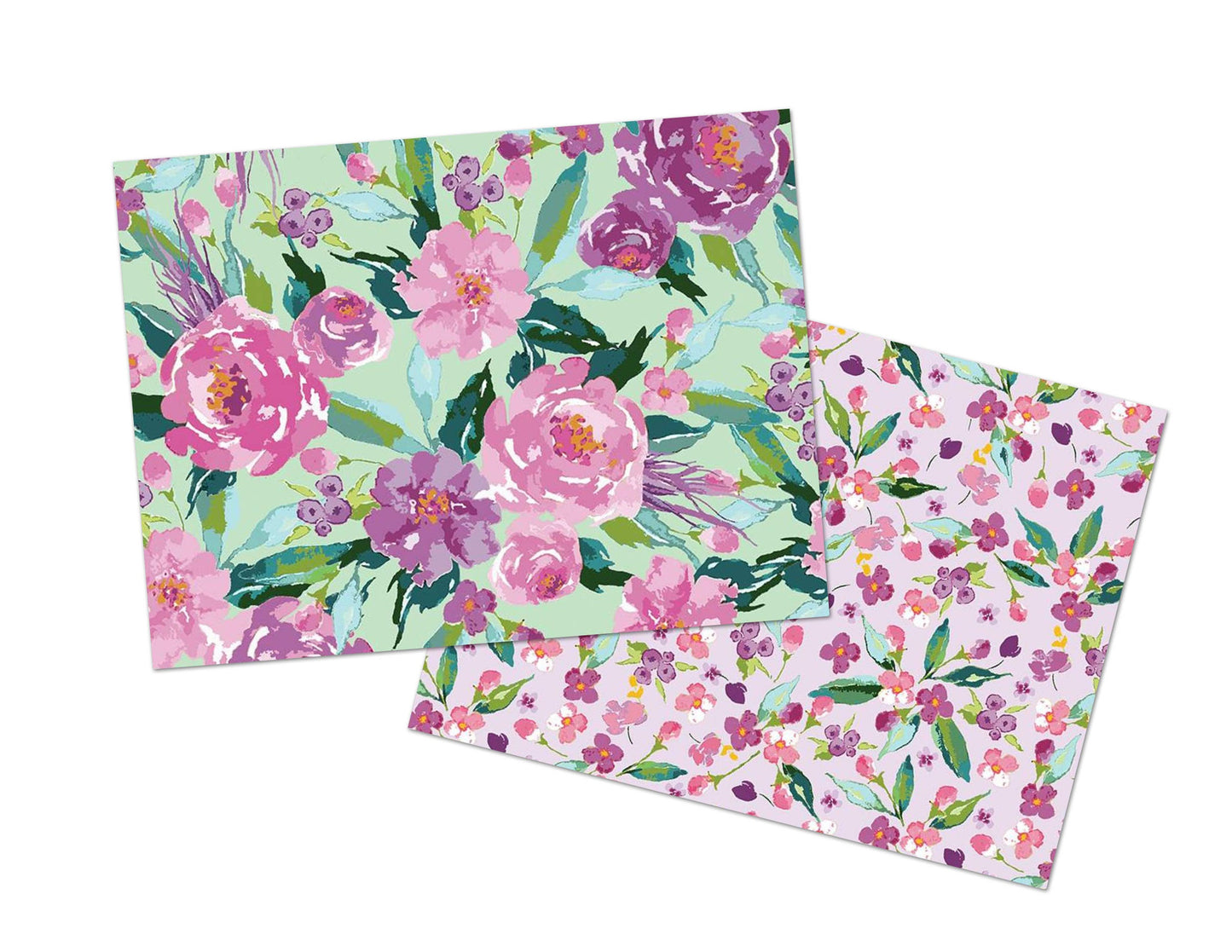 Hampton Garden Main Mint - LAMINATED Cotton Fabric - Riley Blake