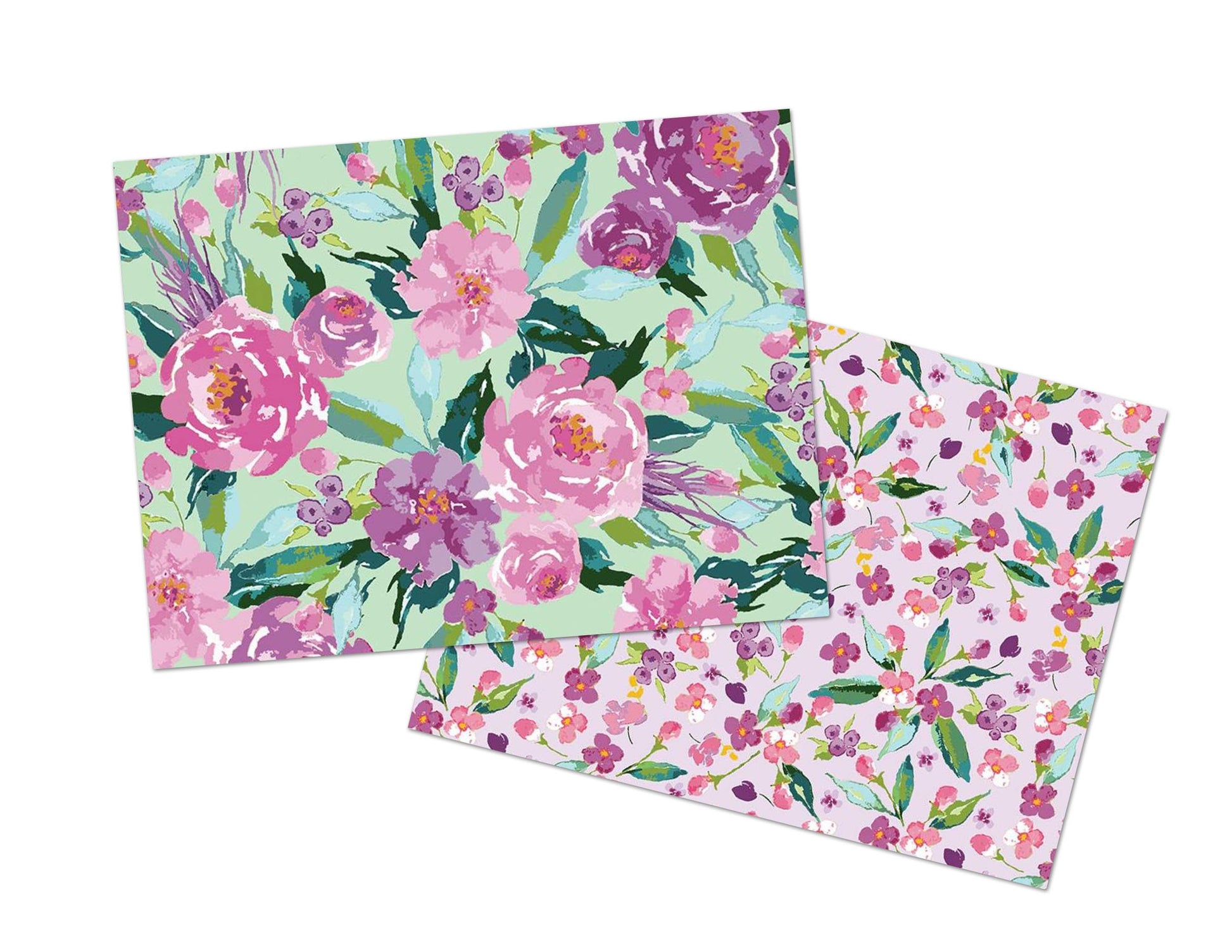 Hampton Garden Main Mint - LAMINATED Cotton Fabric - Riley Blake