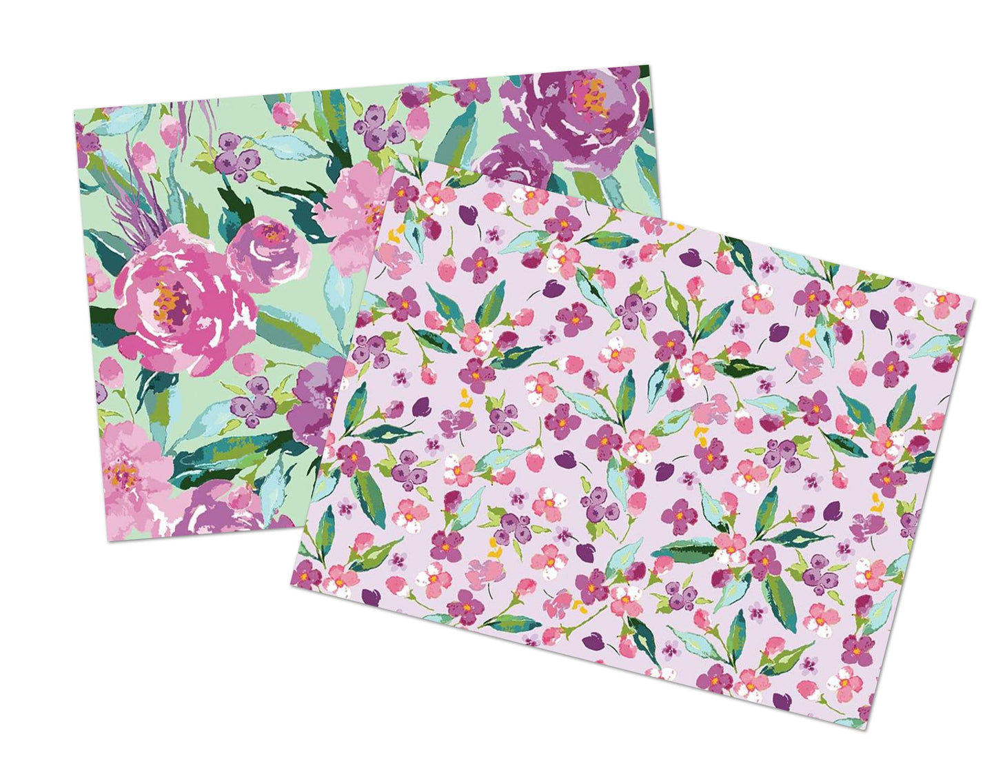 Hampton Garden Floral Lavender - LAMINATED Cotton Fabric - Riley Blake