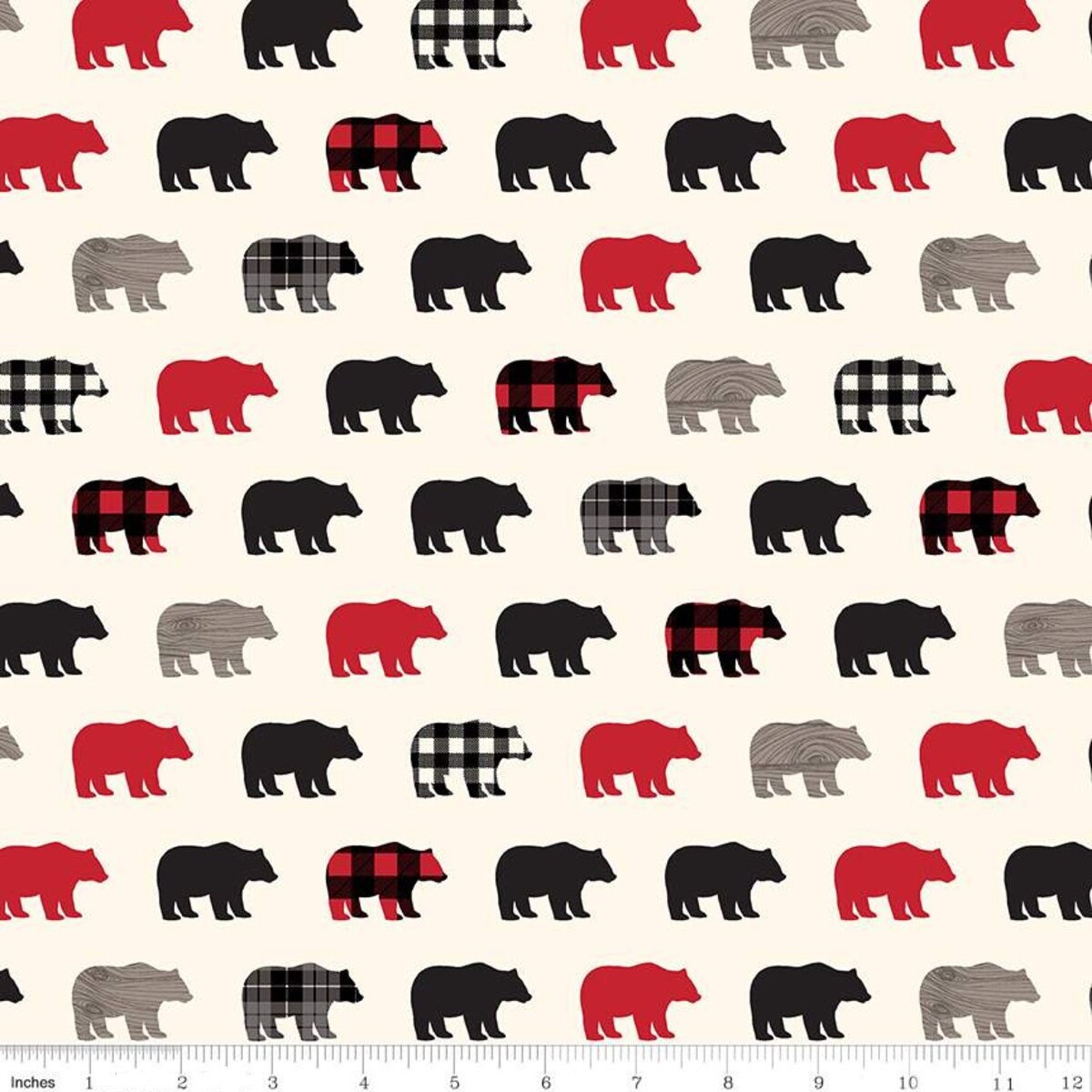 Wild at Heart Bears Cream - LAMINATED Cotton Fabric - Riley Blake