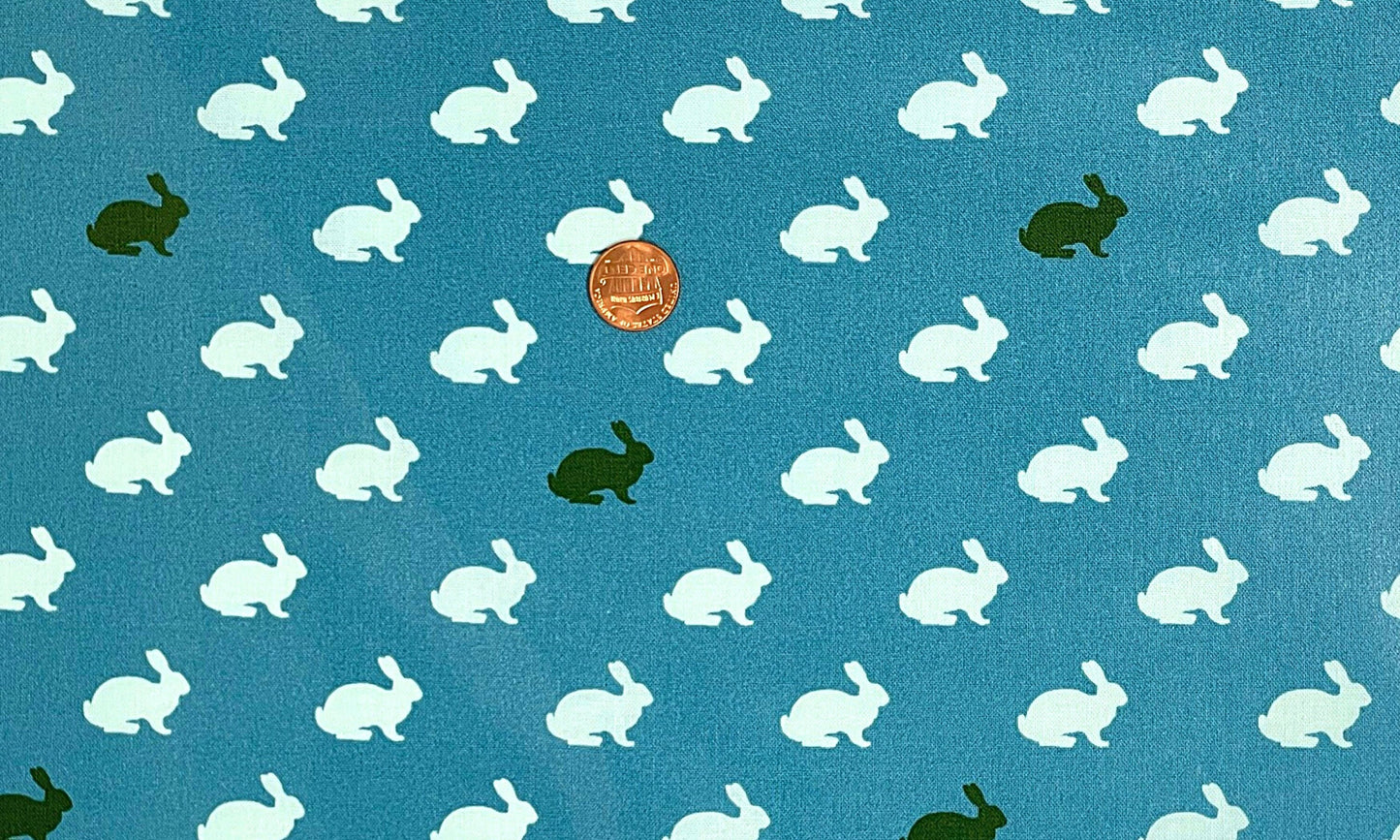 Wonderland Silhouettes Blue - LAMINATED Cotton Fabric - Riley Blake