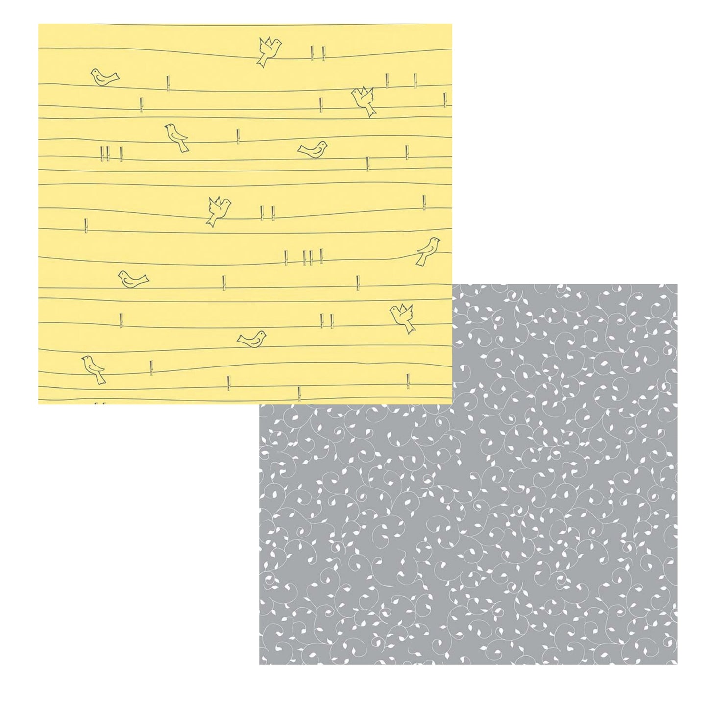 Monday, Monday Birds on a Line Yellow - LAMINATED Cotton Fabric - Riley Blake