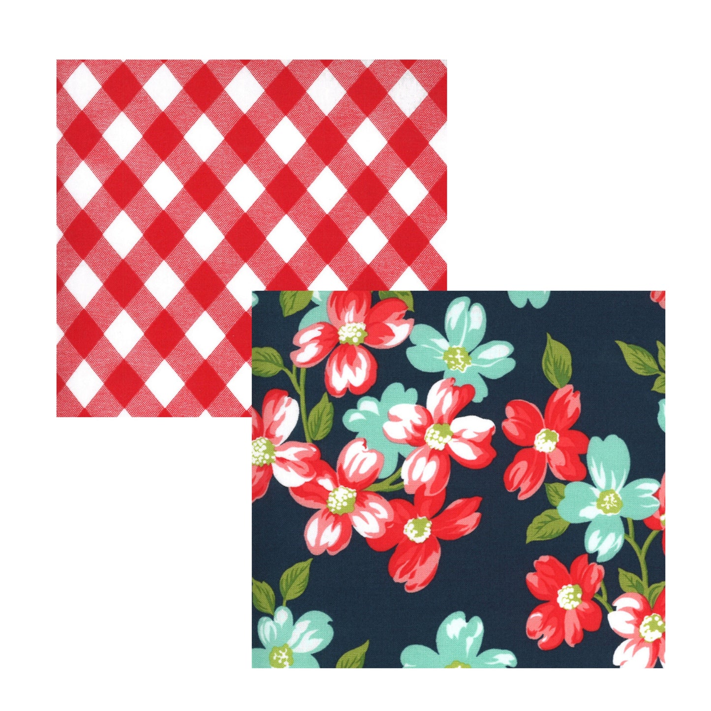 Sunday Stroll Picnic Gingham Red - LAMINATED Cotton Fabric - Moda