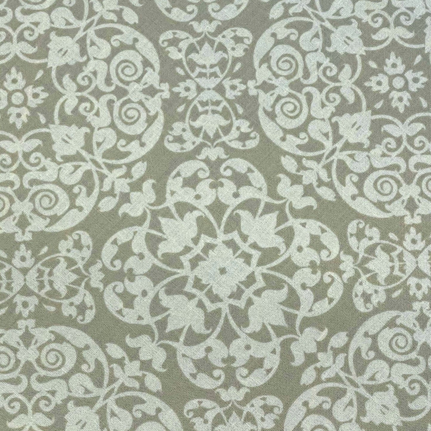 Secret Garden Vintage Ironwork Gray - Wide Width - LAMINATED Cotton Fabric - Michael Miller