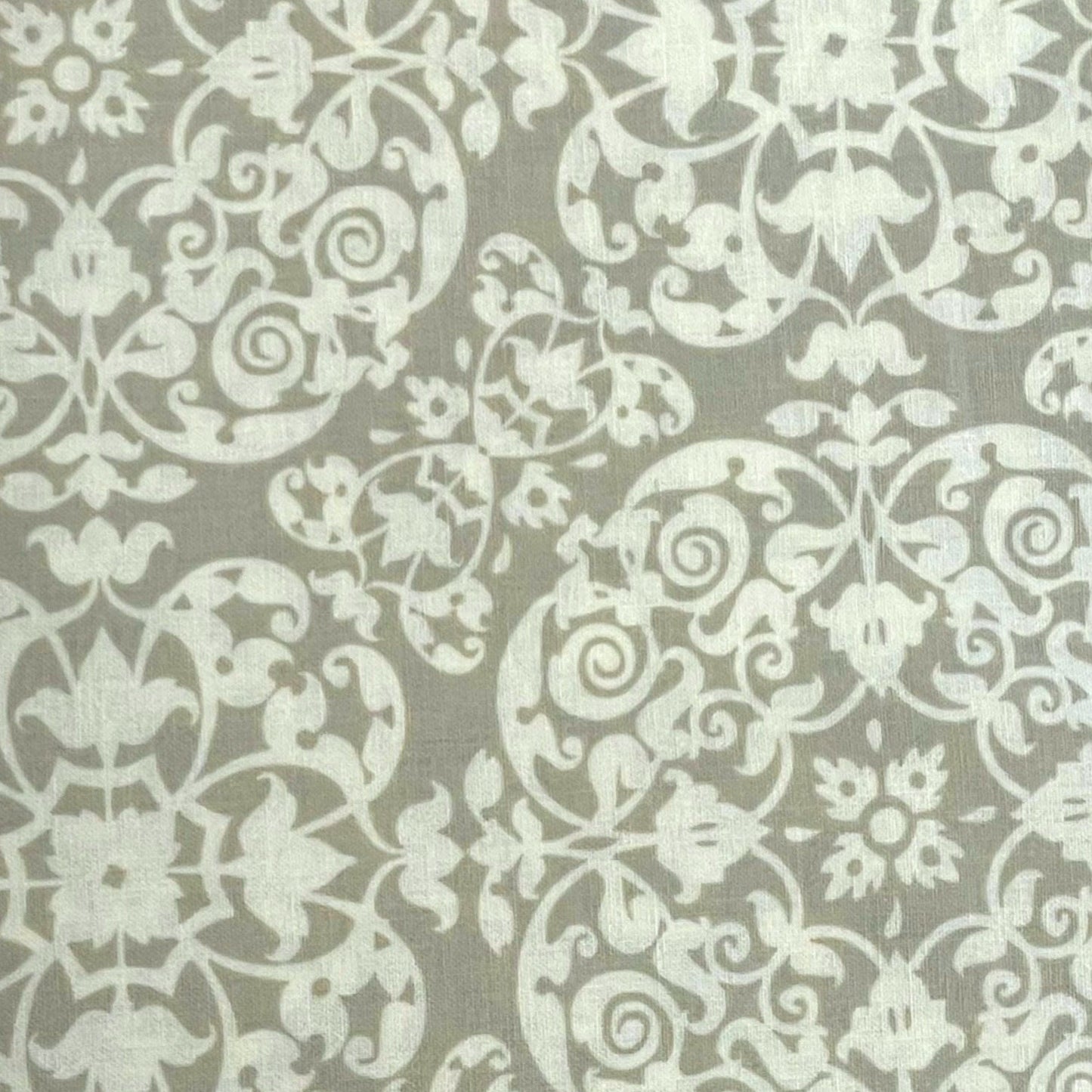 Secret Garden Vintage Ironwork Gray - Wide Width - LAMINATED Cotton Fabric - Michael Miller