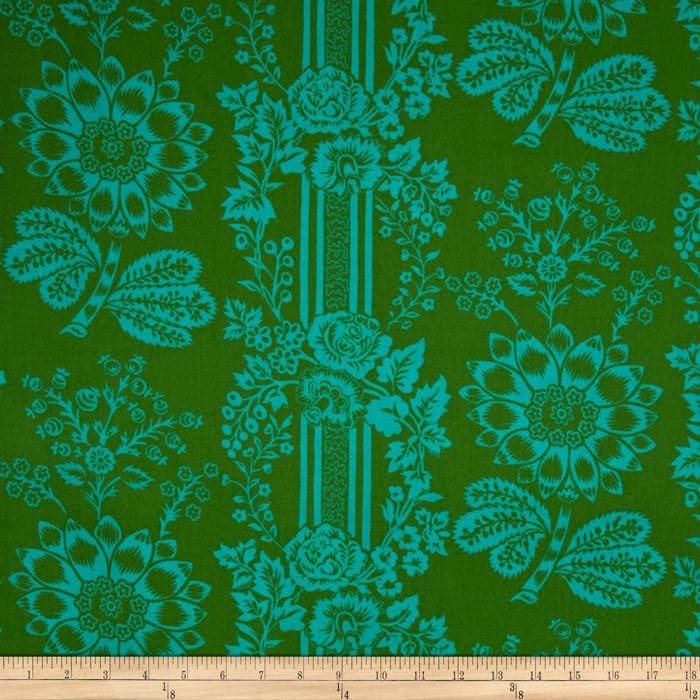 Candace Green Aqua - Wide Width - LAMINATED Cotton Fabric - Westminster