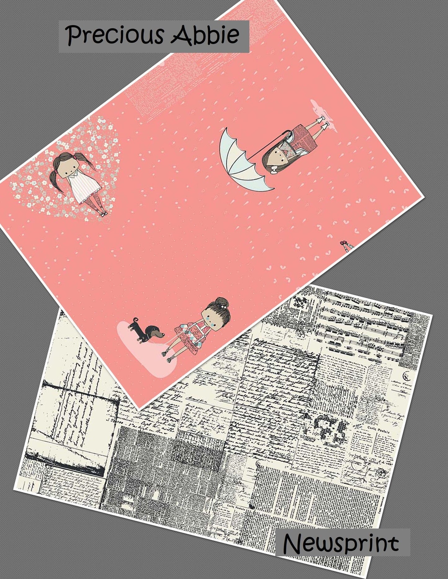 LAMINATED cotton fabric - Precious Abbie coral (sold continuous by the half yard) Food Safe, BPA free