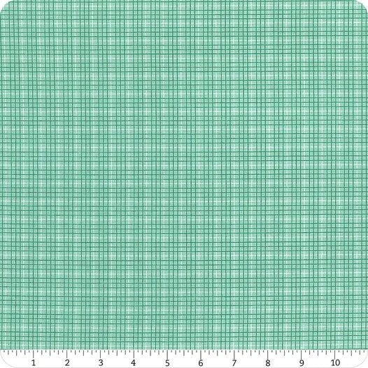 Bee Plaid Hayride Sea Glass - LAMINATED Cotton Fabric - Riley Blake