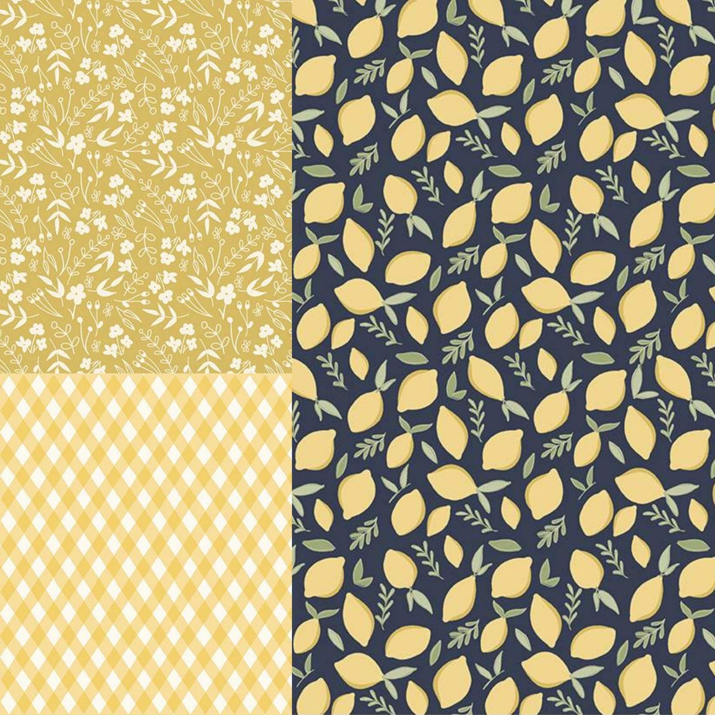 Daybreak Lemons Midnight - LAMINATED Cotton Fabric - Riley Blake