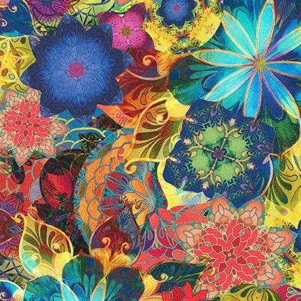 Venice Multi - Wide Width - LAMINATED Cotton Fabric - Robert Kaufman