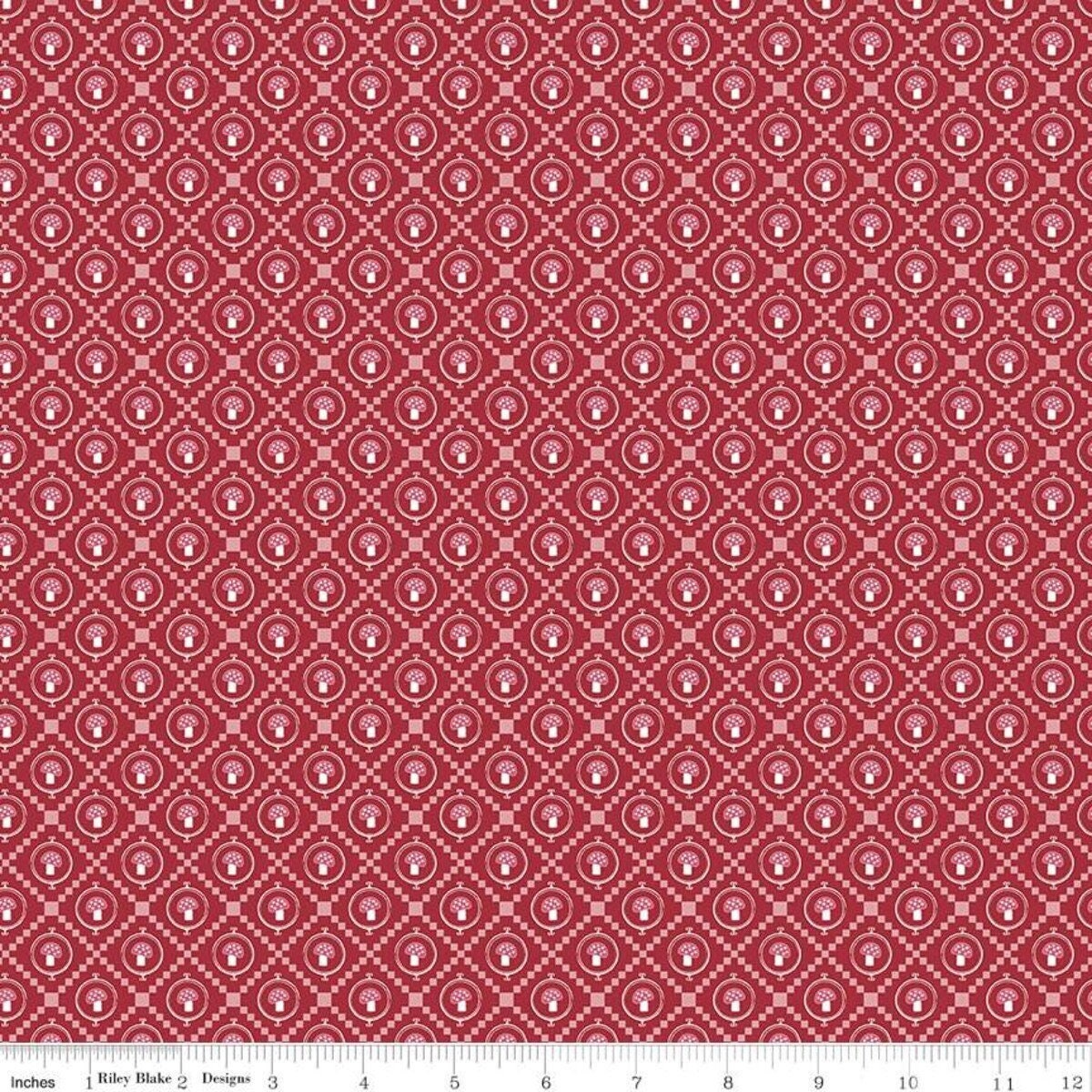 LAMINATED cotton fabric - Enchanted Mushrooms red(sold continuous by the half yard) Food Safe Fabric, BPA free