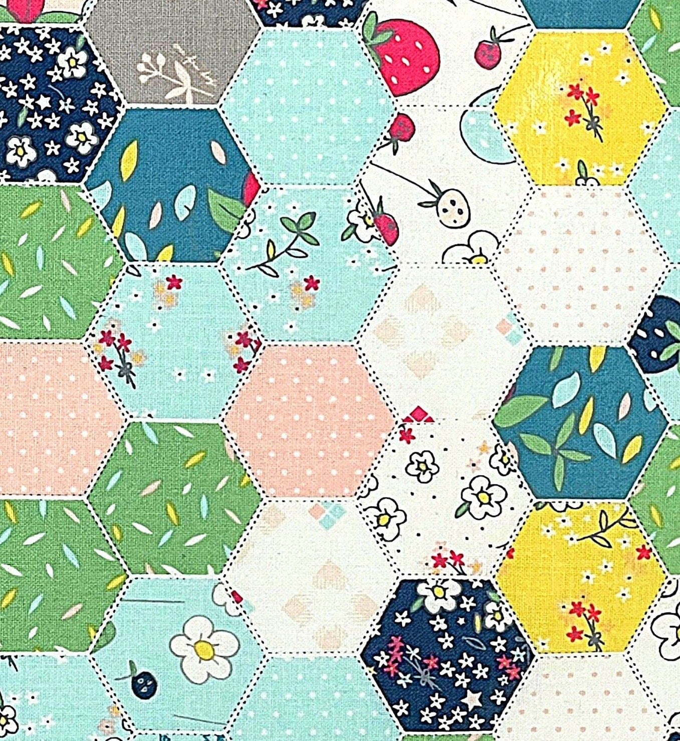 LAMINATED cotton fabric - Serendipity-Quilt-Aqua (sold continuous by the half yard) BPA free, Food Safe Fabric