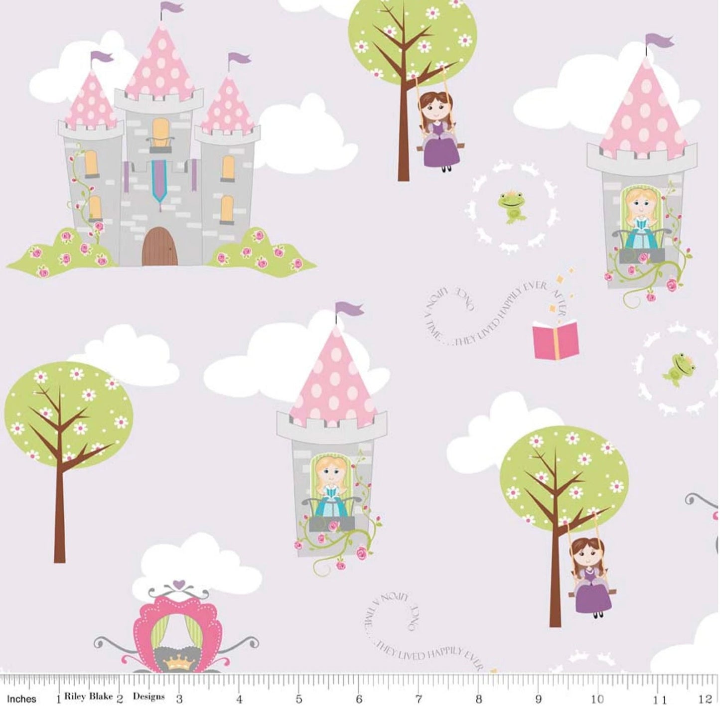 Dream and a Wish Main Purple - LAMINATED Cotton Fabric - Riley Blake