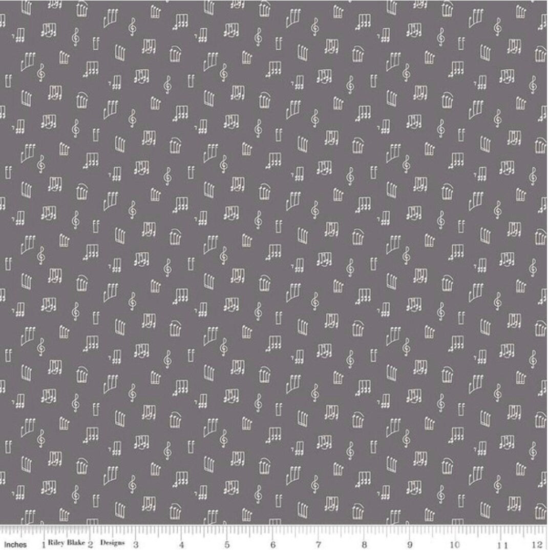 Swan Serenade Opus Gray - LAMINATED Cotton Fabric - Riley Blake