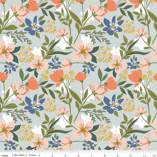 Thicket & Bramble Floral Cream RAYON Fabric Yardage, SKU: R90749-11
