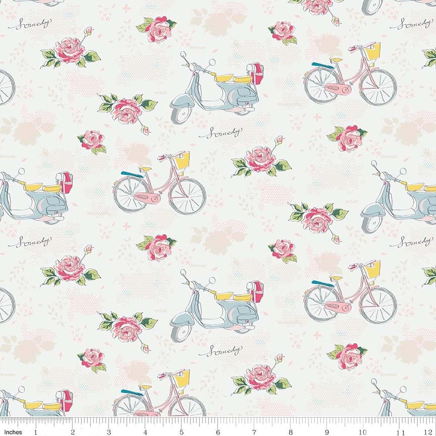 Someday Main Cream - LAMINATED Cotton Fabric - Riley Blake