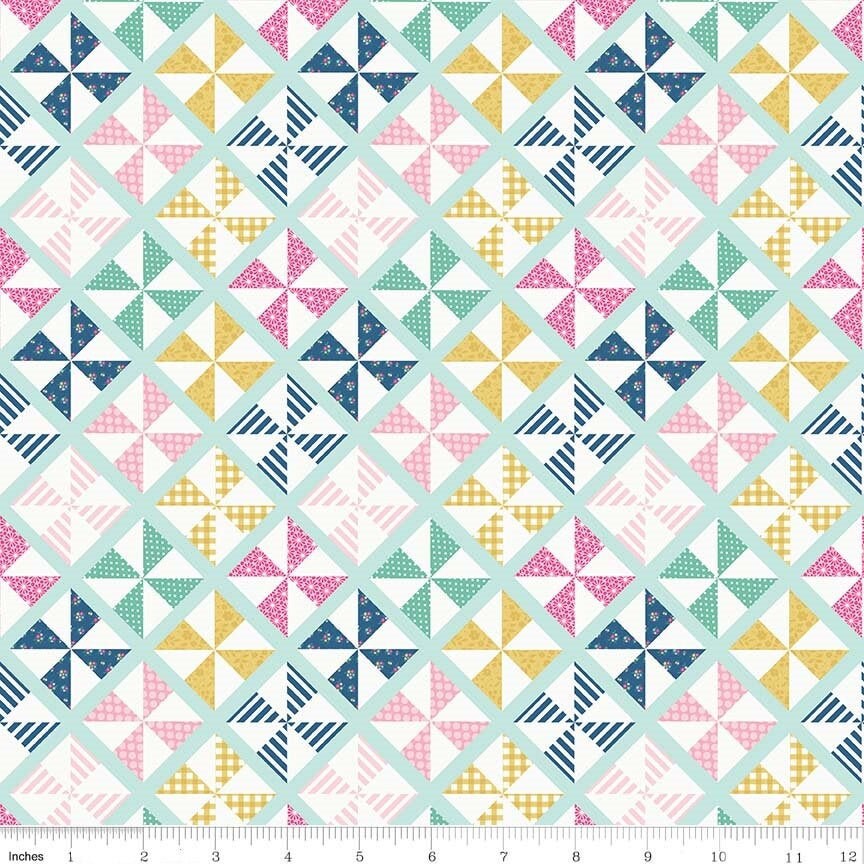 Pinwheels - LAMINATED Cotton Fabric - Riley Blake