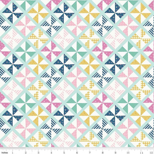 Pinwheels - LAMINATED Cotton Fabric - Riley Blake