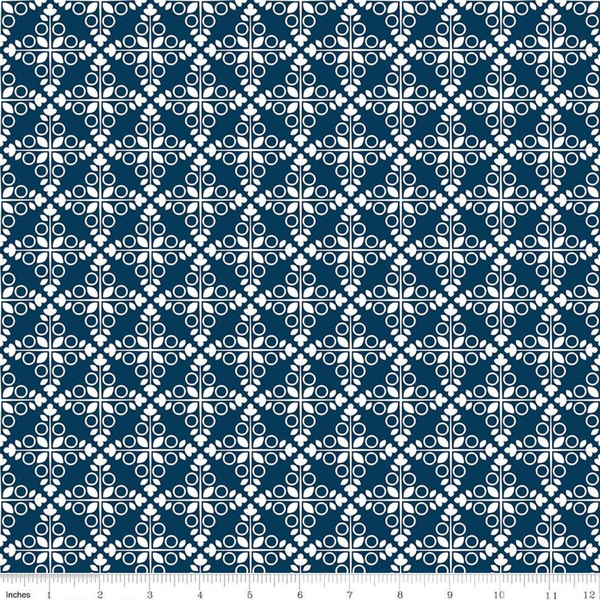 Garden Party Trellis Navy - LAMINATED Cotton Fabric - Riley Blake