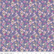 Lucy June Stems Plum - LAMINATED Cotton Fabric - Riley Blake