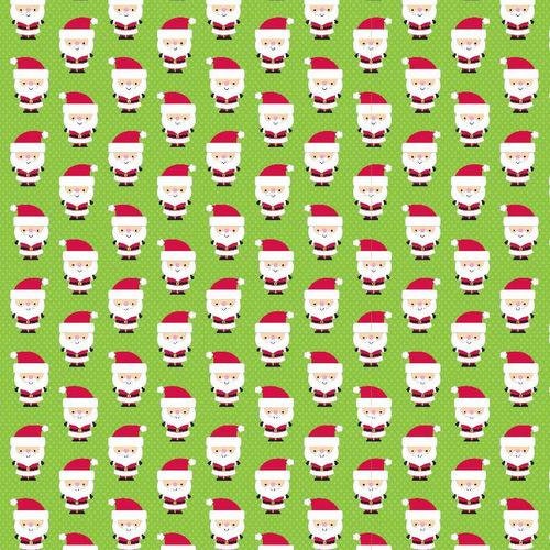 Santa Express Green - LAMINATED Cotton Fabric - Riley Blake