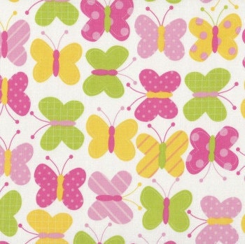 Butterflies - Wide Width - LAMINATED Cotton Fabric -Robert Kaufman