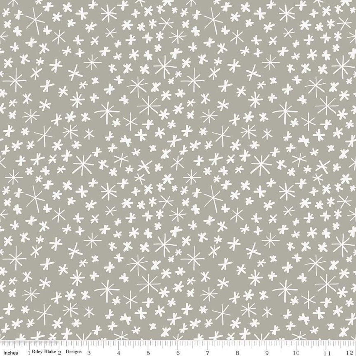 Nice Ice Baby Snowflakes Gray - LAMINATED Cotton Fabric - Riley Blake