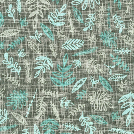 Leaves 2 - Wide Width - LAMINATED Cotton Fabric - Robert Kaufman