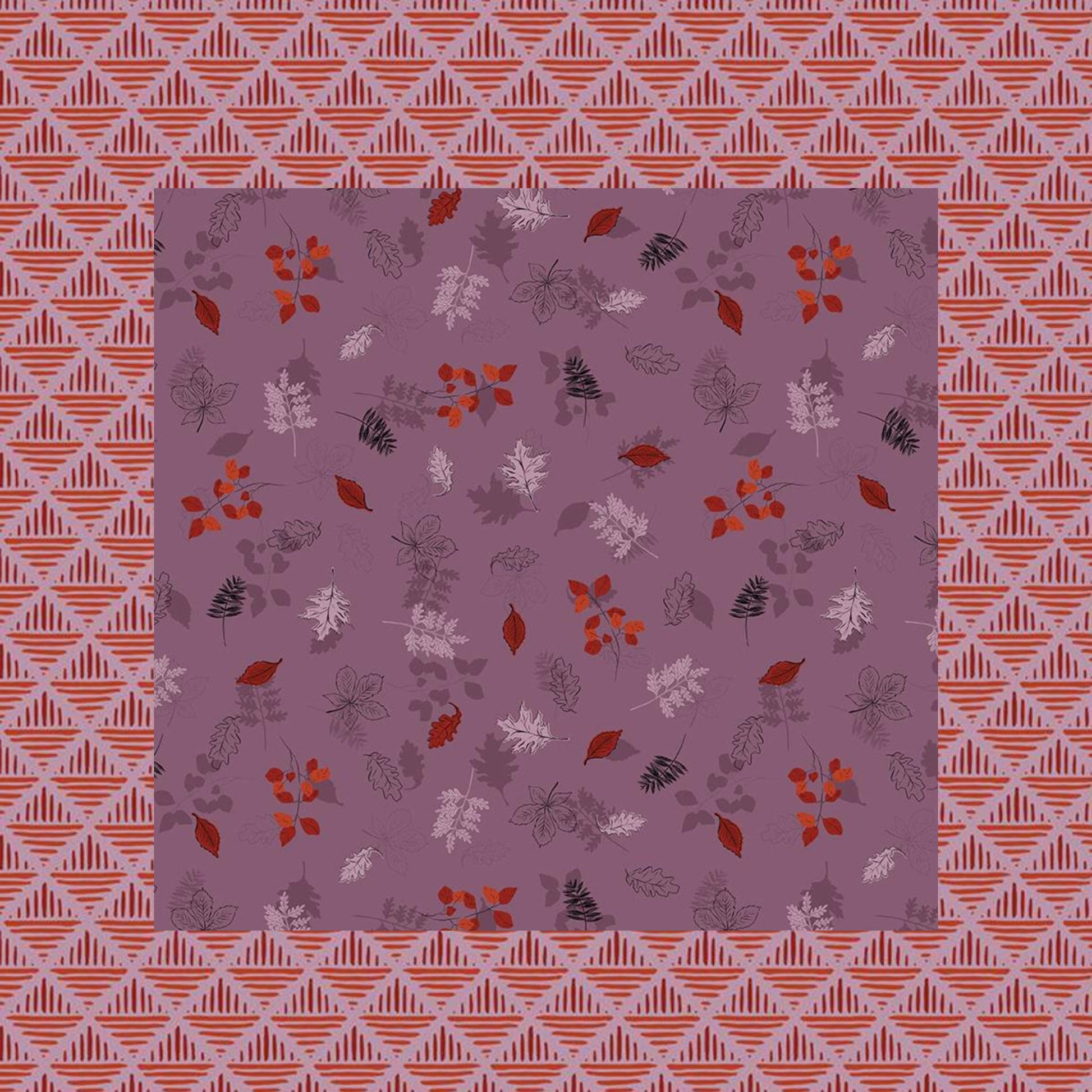 Maple Leaves Purple - LAMINATED Cotton Fabric - Riley Blake