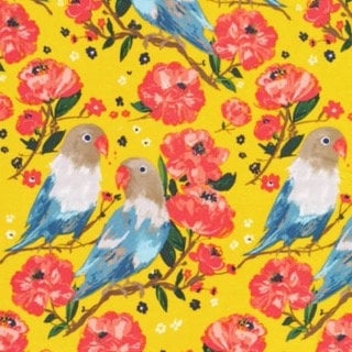 Love Birds - Wide Width - LAMINATED Cotton Fabric - Cloud 9 Fabrics