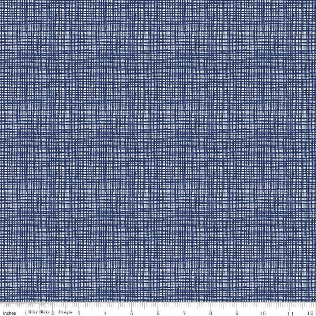 Texture Navy - LAMINATED Cotton Fabric - Riley Blake