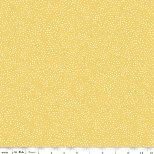 Honey Bee Criss Cross Daisy - LAMINATED Cotton Fabric - Riley Blake