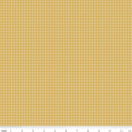 Golden Days Dot Mustard - LAMINATED Cotton Fabric - Riley Blake