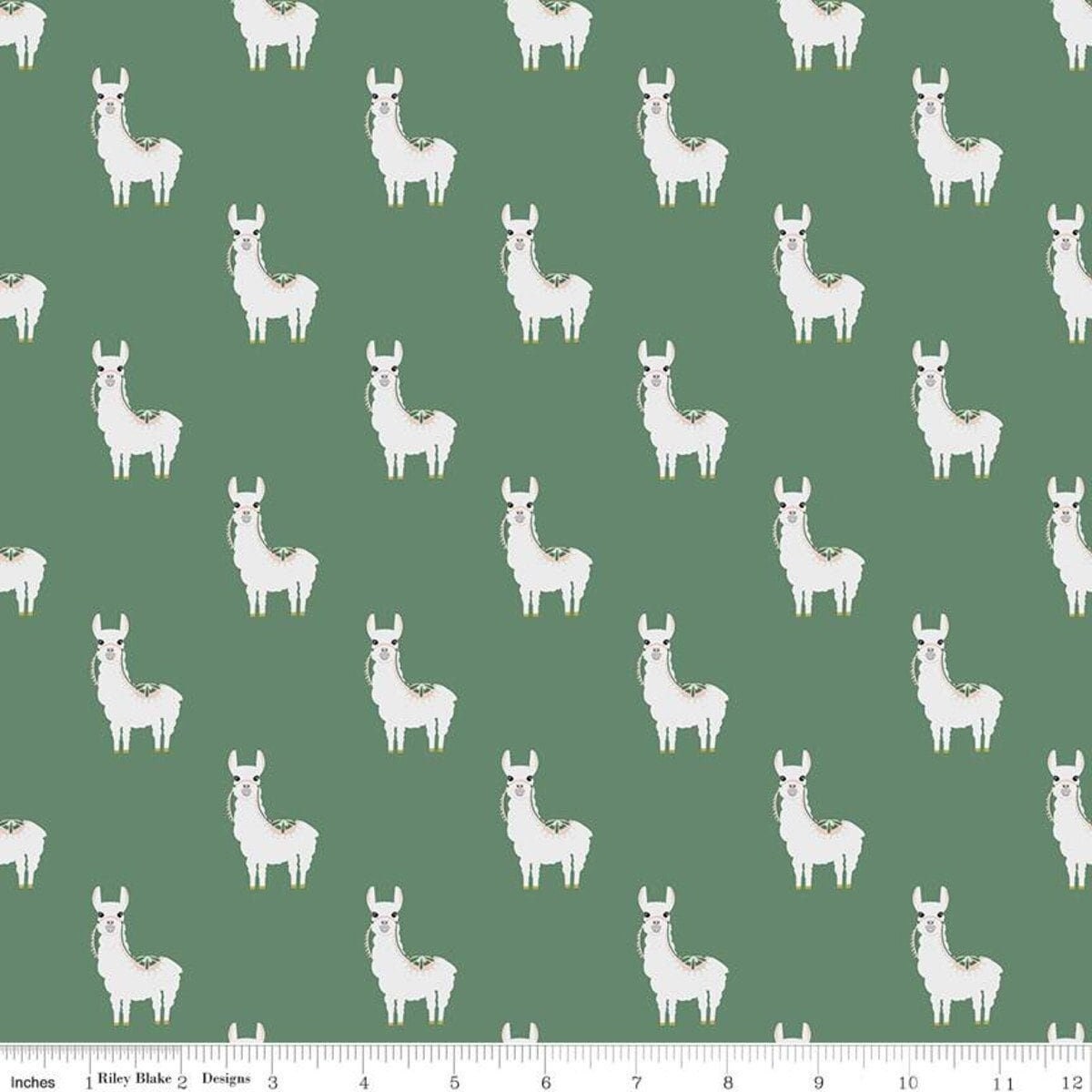 LAMINATED cotton fabric - Hibiscus Llamas (sold continuous by the half yard) Food Safe Fabric, BPA free