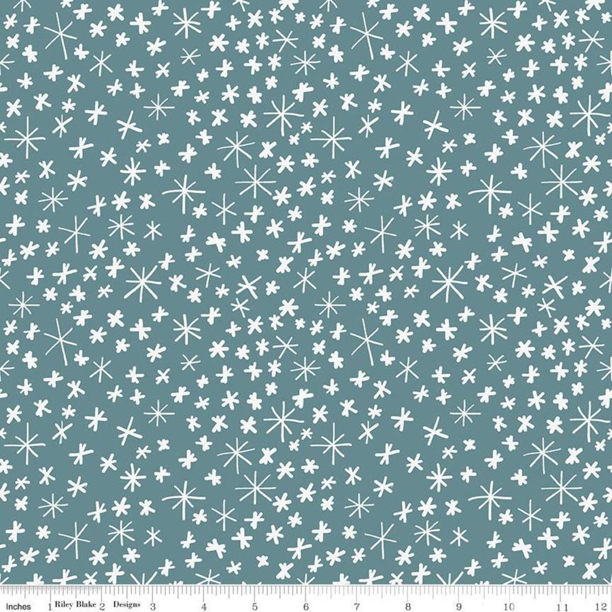 LAMINATED cotton fabric - Nice Ice Baby Snow on Teal (sold continuous by the half yard) Food Safe Fabric, BPA free