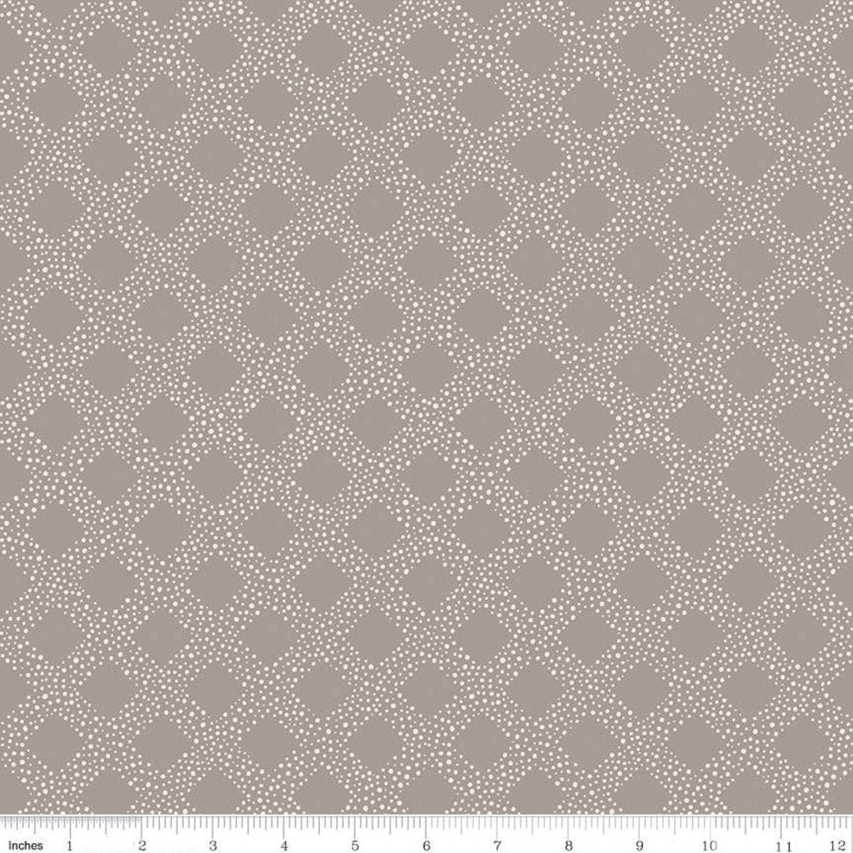 LAMINATED cotton fabric - Harmony Lattice Gray (sold continuous by the half yard) Basic, Food Safe Fabric, BPA free