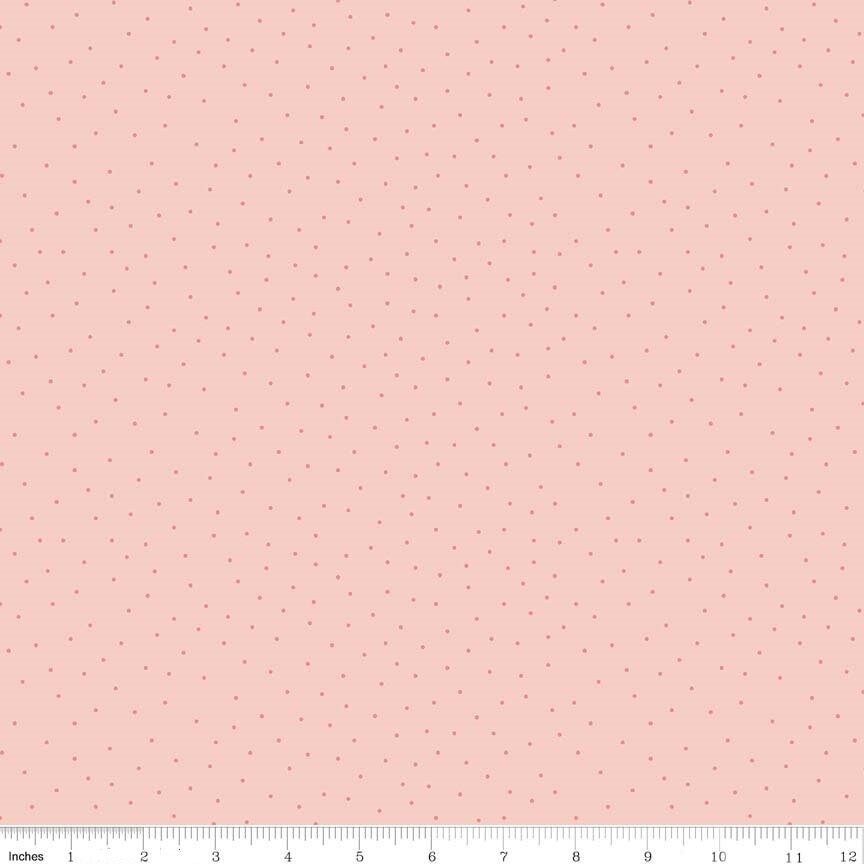 LAMINATED cotton fabric - Coral Pink Pin Dots (sold continuous by the half yard) BPA free, Food Safe
