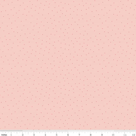 LAMINATED cotton fabric - Coral Pink Pin Dots (sold continuous by the half yard) BPA free, Food Safe