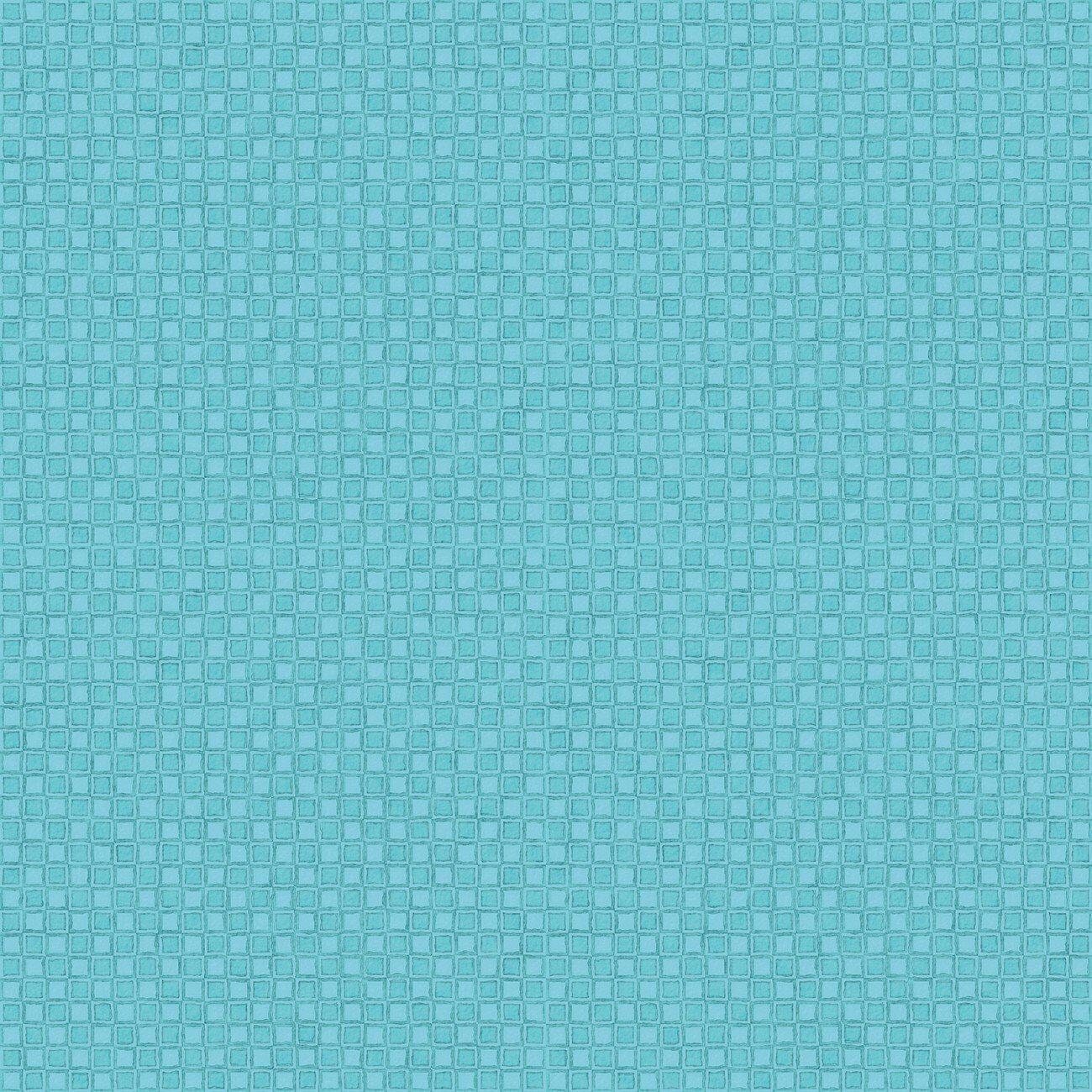LAMINATED cotton fabric - Lucy June Blocks Aqua (sold continuous by the half yard) Food Safe Fabric, BPA free