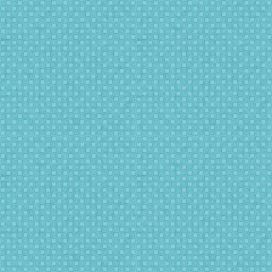 LAMINATED cotton fabric - Lucy June Blocks Aqua (sold continuous by the half yard) Food Safe Fabric, BPA free