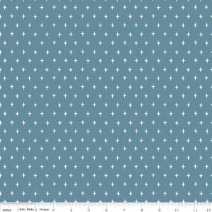 Lancelot Stars Dark Blue - LAMINATED Cotton Fabric - Riley Blake