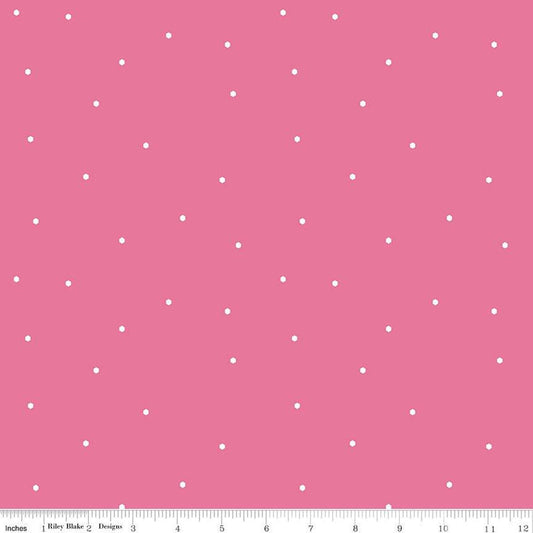 Imagine Hexie Sprinkle Hot Pink - LAMINATED Cotton Fabric - Riley Blake
