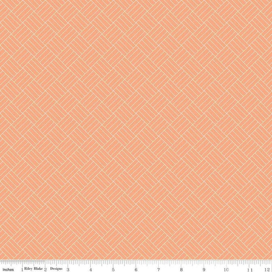 Wildwood Wander Crosshatch Peach - LAMINATED Cotton Fabric - Riley Blake