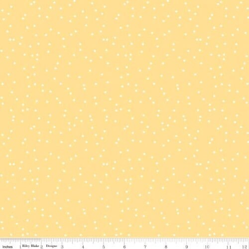 Prairie Dots Yellow - LAMINATED Cotton Fabric - Riley Blake