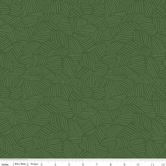 Leafy Keen Sketch Pine - LAMINATED Cotton Fabric - Riley Blake